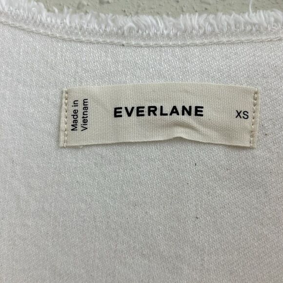 New Everlane The Denim Workwear Shirtdress  Frayed Hem in Bone Size XS - Picture 6 of 10